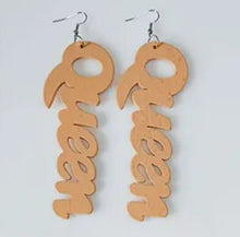 Load image into Gallery viewer, Wooden Queen Earrings
