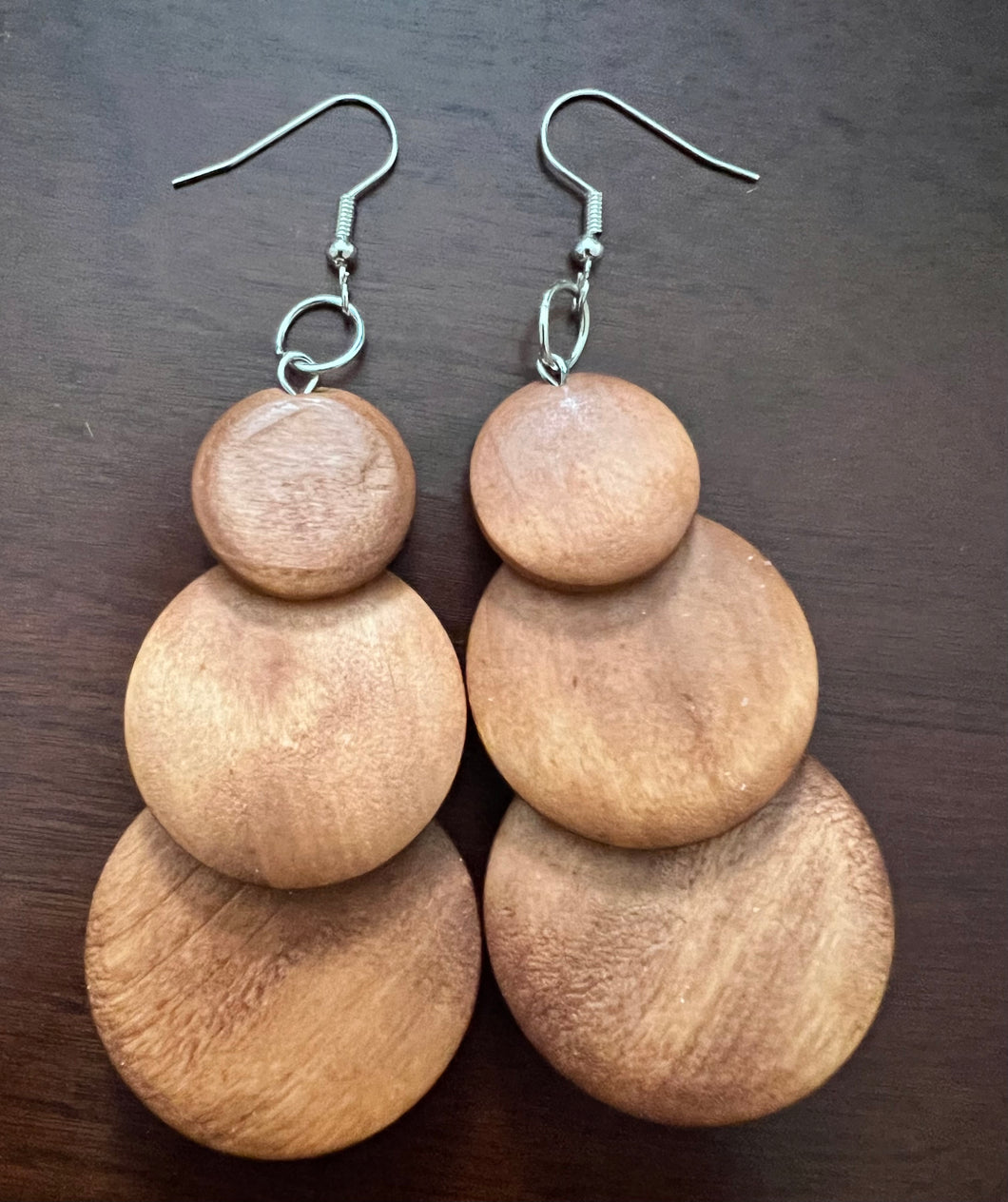 Triple Circle Wooden Earrings