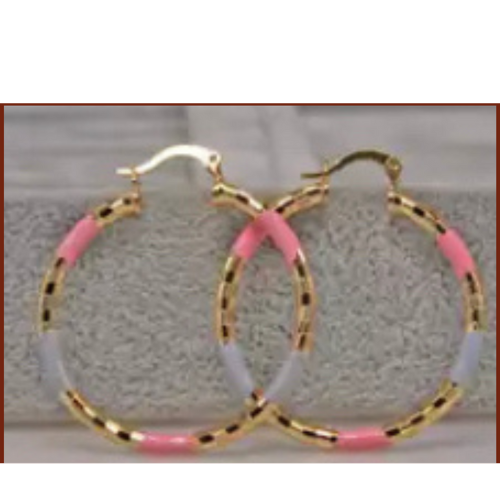 Tri Color Hoop Earring 3