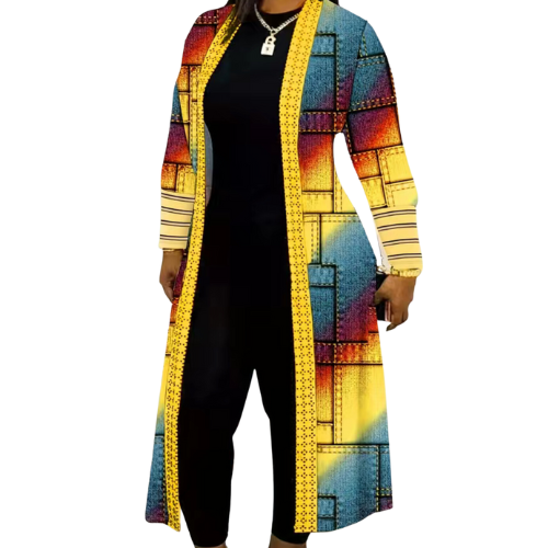 Color Cube Long Sleeve Duster