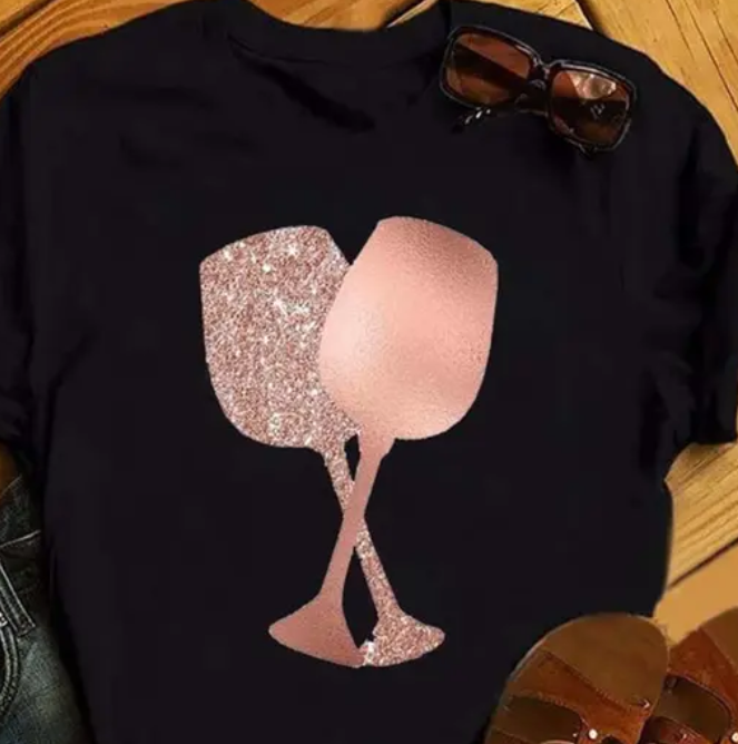 Double Wine Glass Tee Shirt