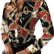 Load image into Gallery viewer, Chain Reaction Faux Silk Blouse
