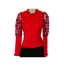 Load image into Gallery viewer, Dottie Sheer Long Sleeve Pull Over Blouse
