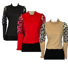 Load image into Gallery viewer, Dottie Sheer Long Sleeve Pull Over Blouse
