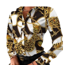 Load image into Gallery viewer, Chain Reaction Faux Silk Blouse
