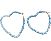 Load image into Gallery viewer, Geo Denim Earrings
