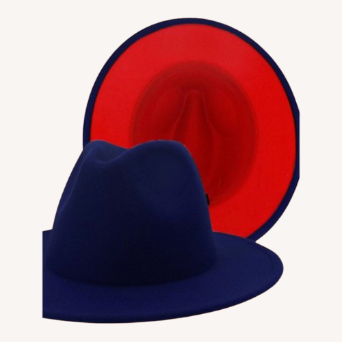 Bossed Up Fedora Navy Red