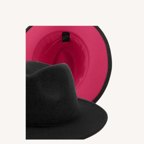 Bossed Up Fedora Black/Hot Pink