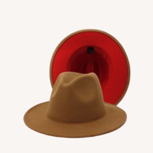 Bossed Up Fedora Camel and Red