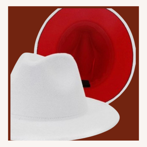 Bossed Up Fedora White/Red