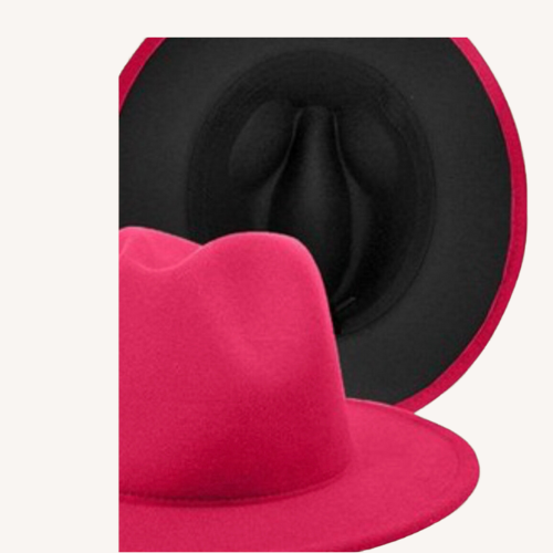 Bossed Up Fedora Hot Pink/Black