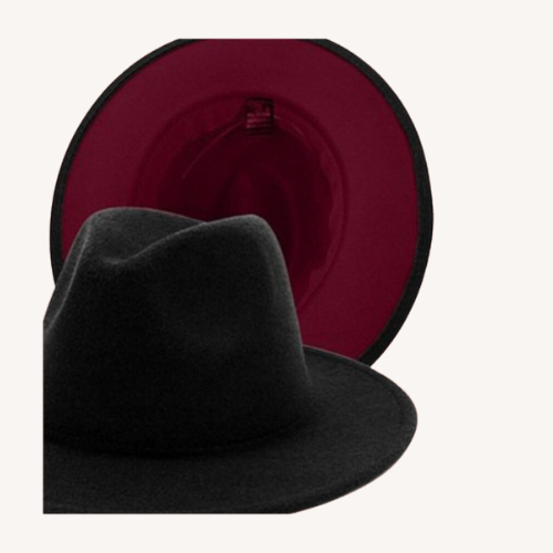 Bossed Up Fedora Black and Burgundy