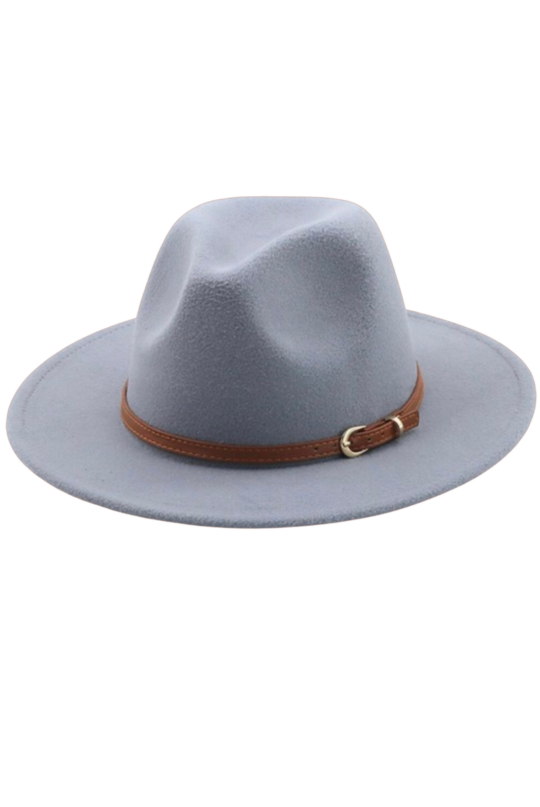 Bossed Up Belted Fedora Light Gray