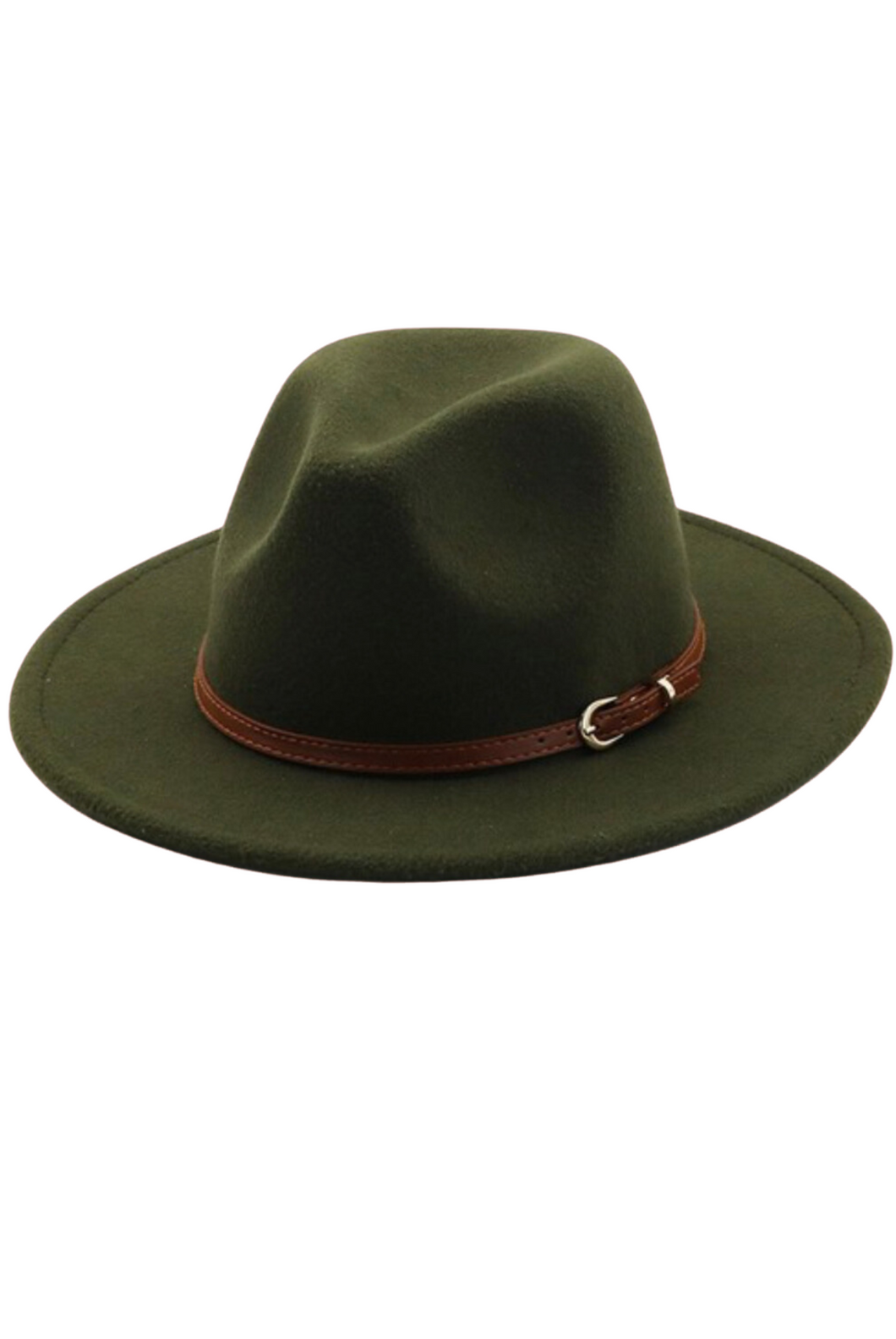 Bossed Up Belted Fedora Olive