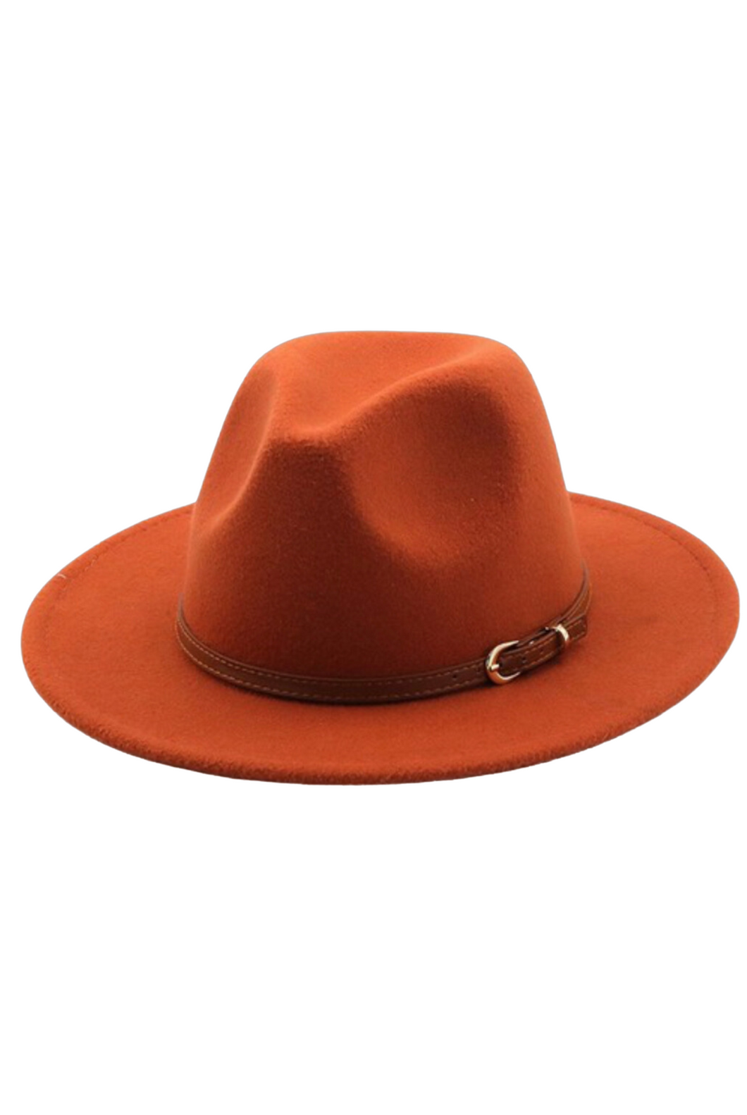 Bossed Up Belted Fedora Rust