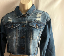 Load image into Gallery viewer, Crop denim jacket
