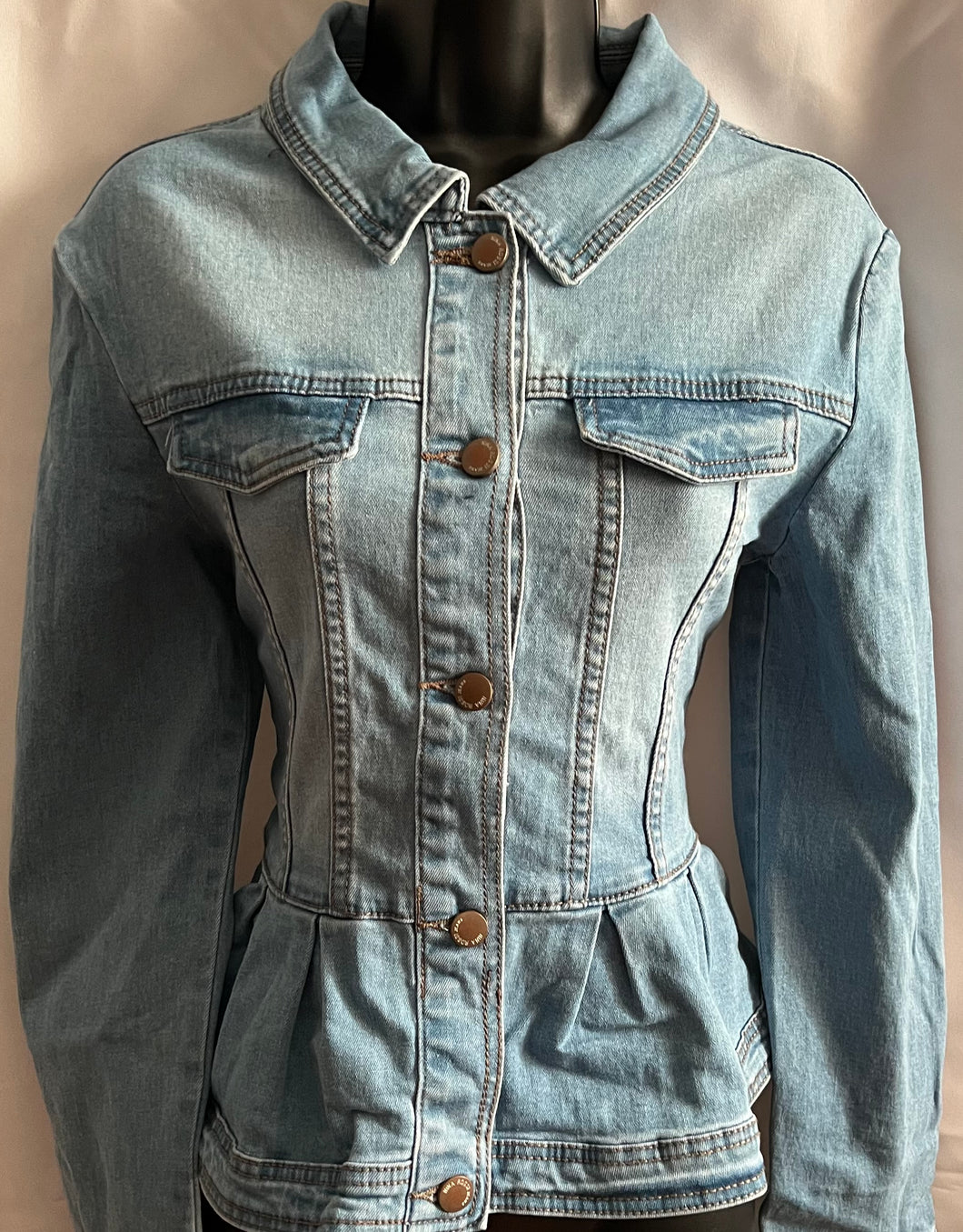 Double Tail Denim Ruffle Jacket