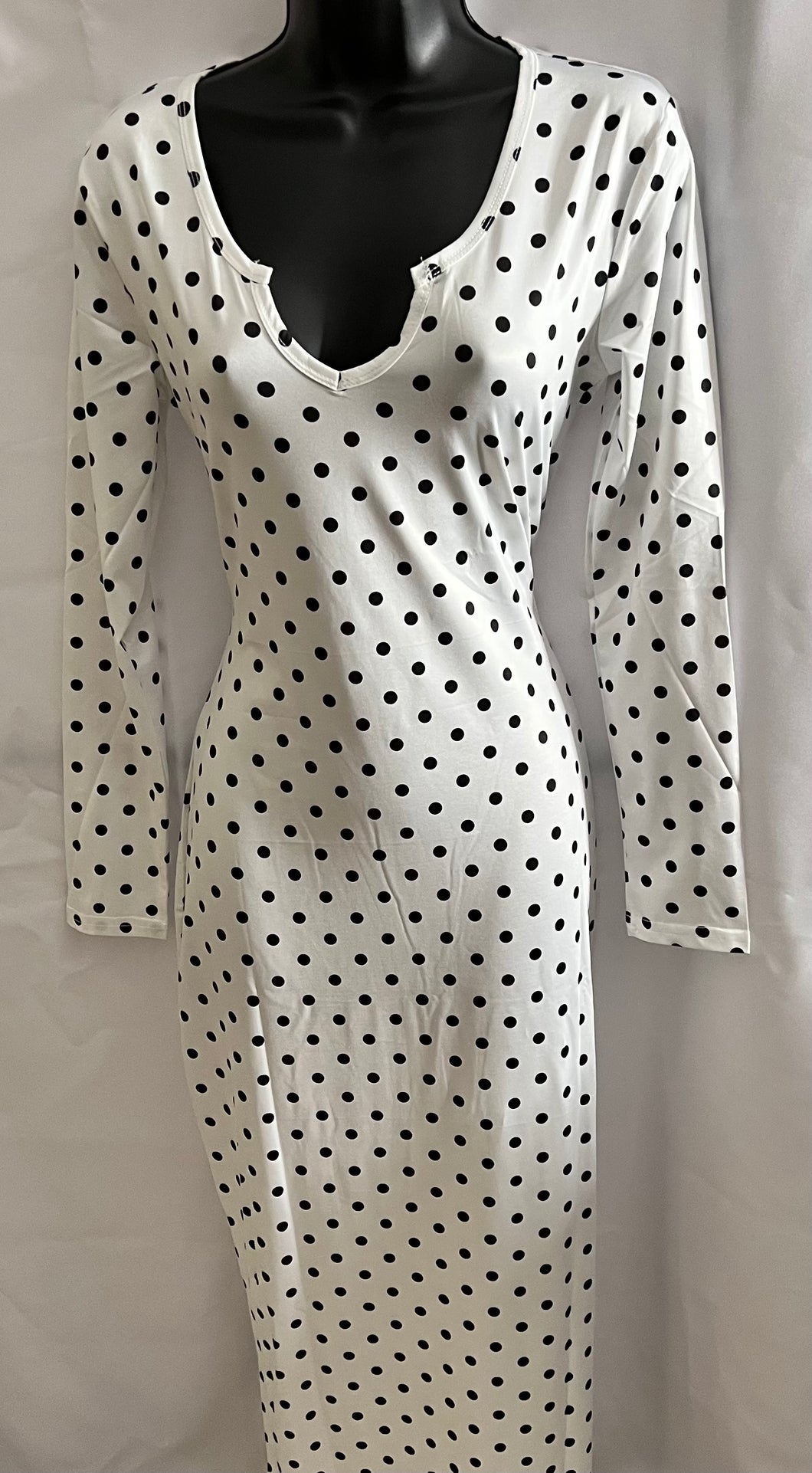 Dotted Vneck Dress