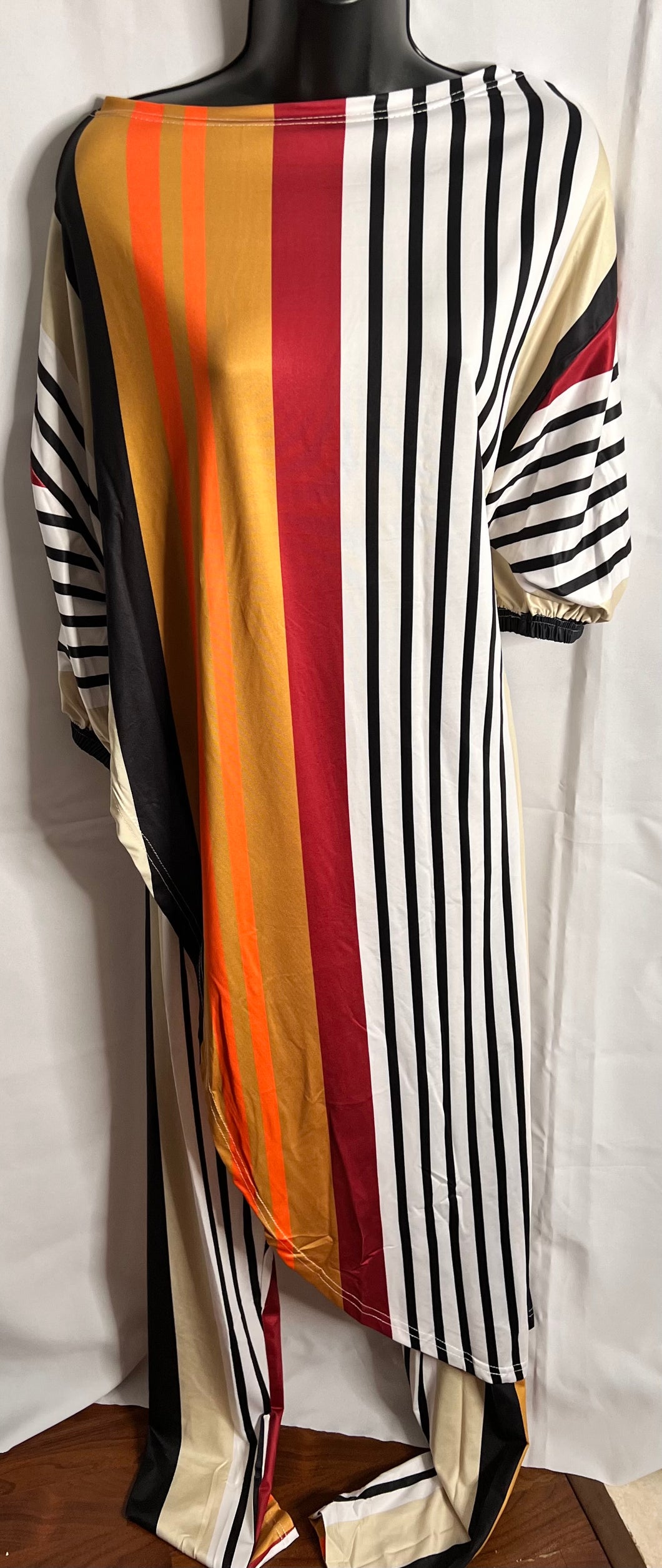 Striped Two Piece Pants Suit