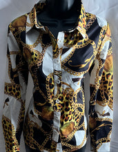 Load image into Gallery viewer, Chain Reaction Faux Silk Blouse
