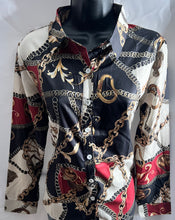 Load image into Gallery viewer, Chain Reaction Faux Silk Blouse
