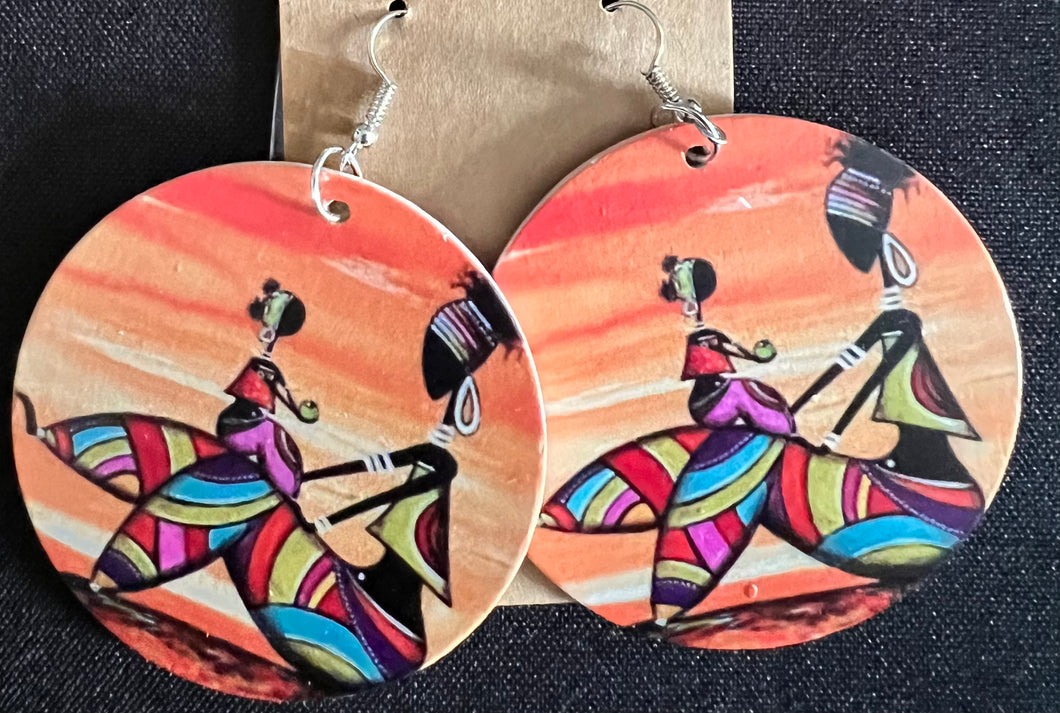 Dancing Queens Wooden Earrings